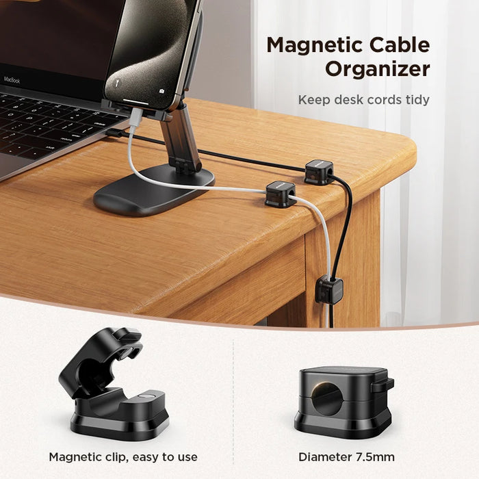 Magnetic Cable Clips – Smooth Adjustable Cord Organizer for Desk & More