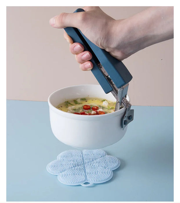 Stainless Steel Anti-Slip Bowl Lifter – Heat-Resistant Dish Clamp