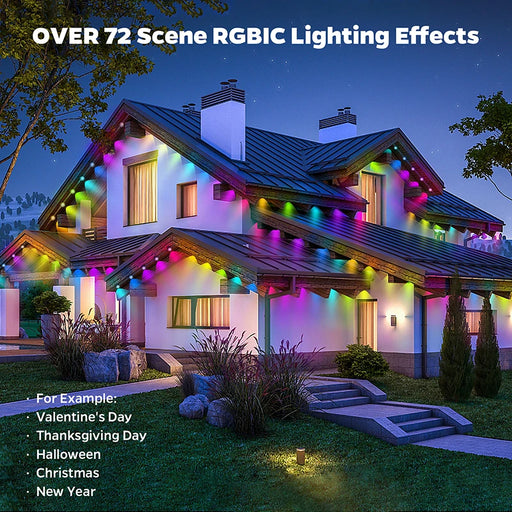 100FT Waterproof RGB LED Lights – 60 LED Outdoor String for DIY Scenes & Holidays