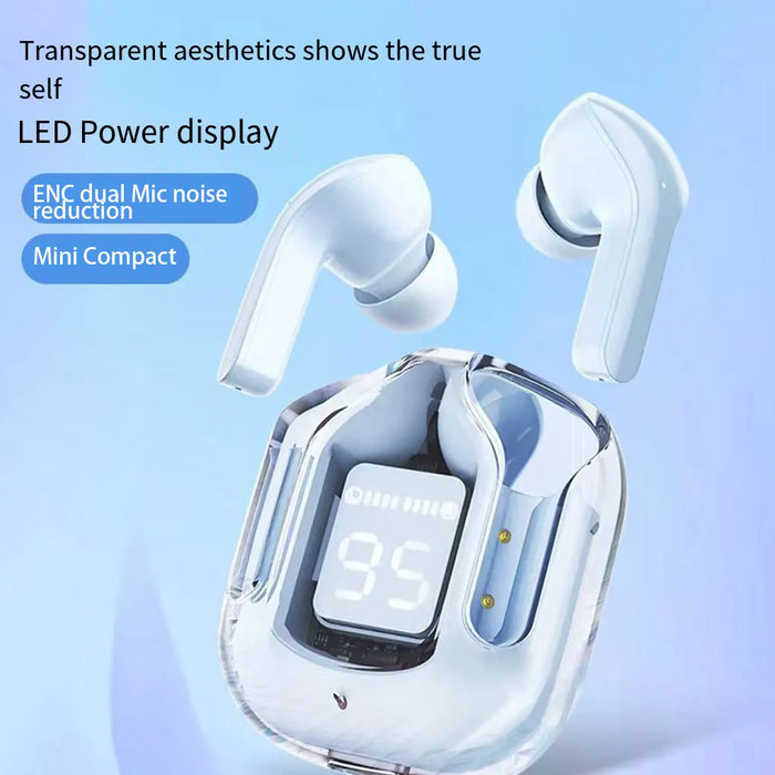 CY-T2 Wireless Bluetooth Earbuds – Transparent ENC with LED Display