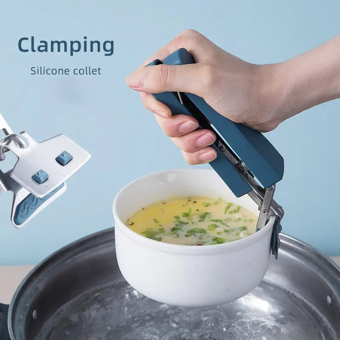 Stainless Steel Anti-Slip Bowl Lifter – Heat-Resistant Dish Clamp