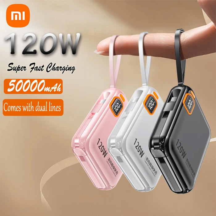 Xiaomi 50000mAh 120W Portable Power Bank – High-Capacity Fast Charger for iPhone & Samsung