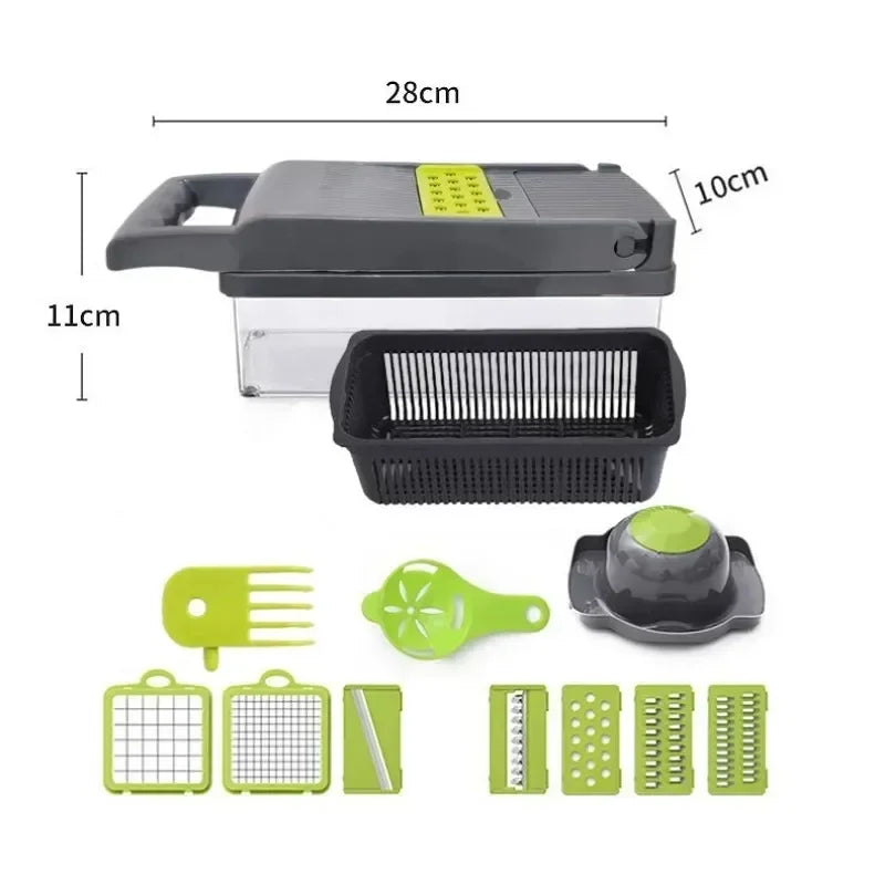 14/16 in 1 Multifunctional Vegetable Chopper, Handel Food Grate Food Chopper Vegetable Slicer Dicer