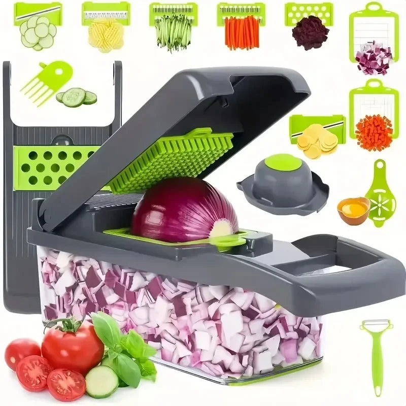 14/16 in 1 Multifunctional Vegetable Chopper, Handel Food Grate Food Chopper Vegetable Slicer Dicer