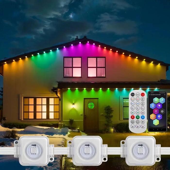 100FT Waterproof RGB LED Lights – 60 LED Outdoor String for DIY Scenes & Holidays