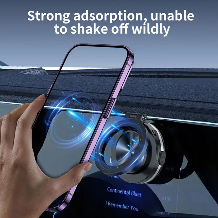 360° Vacuum Magnetic Car Phone Holder – Foldable & Portable Suction Mount