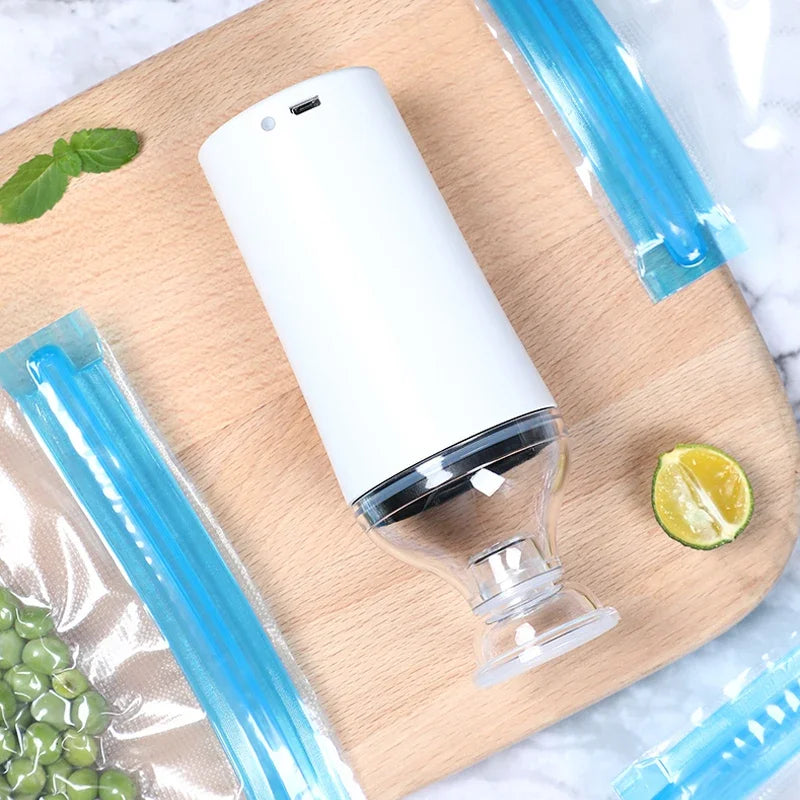 Portable Electric Food Vacuum Sealer – Reusable Bags for Sous Vide & Preservation