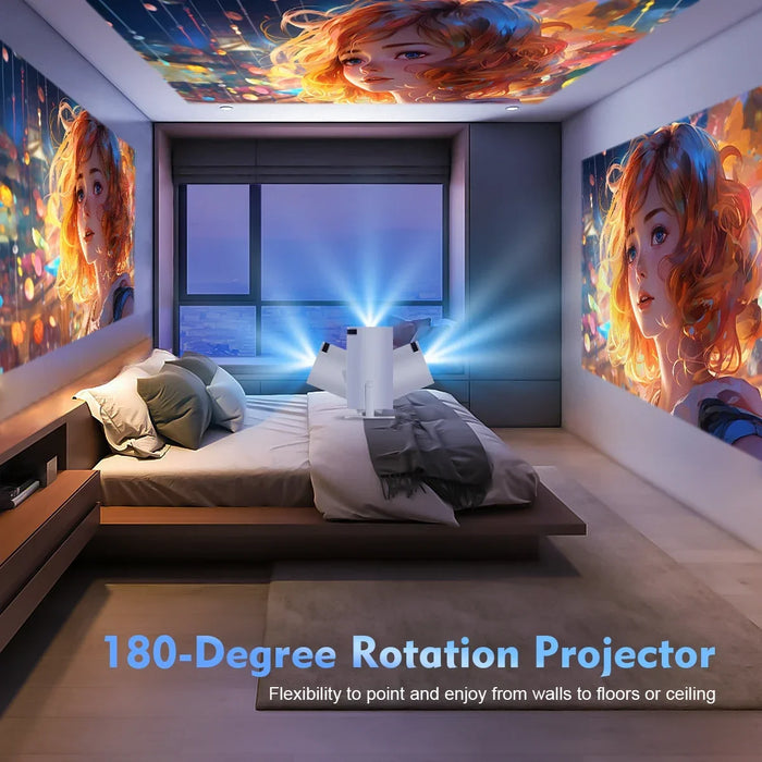 Portable Smart Projector – Ultimate Home Theater & Outdoor Cinema with WiFi & Bluetooth