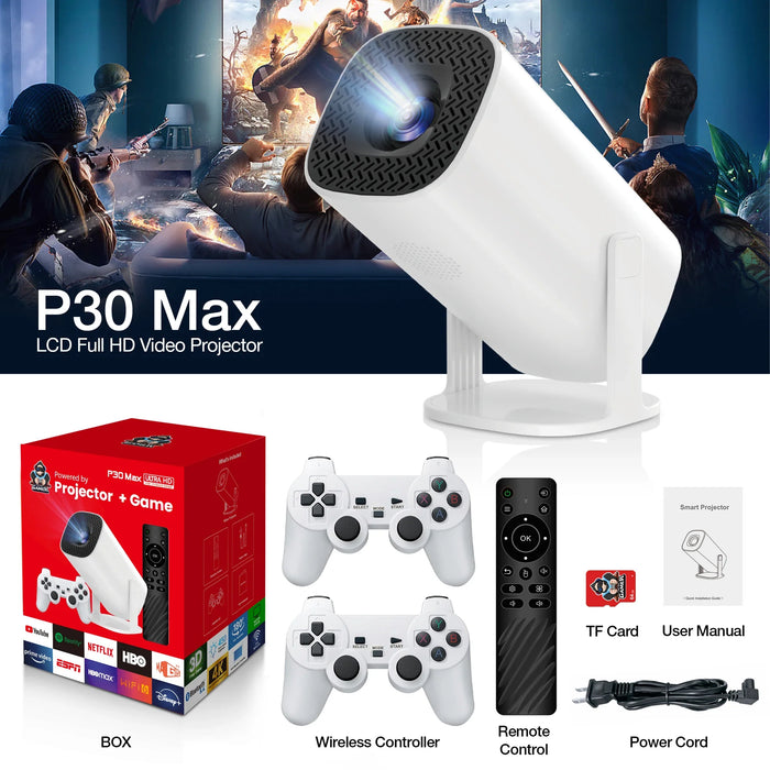 4K ULTRA HD Game Console & Projector – 3800 Games + 2 Wireless Controllers for Ultimate Gaming Fun!