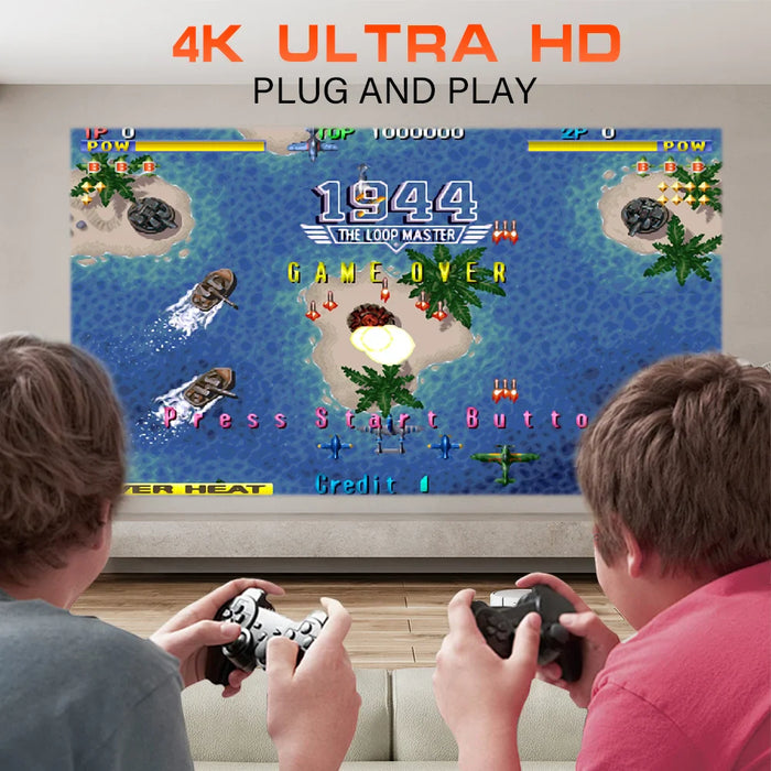 4K ULTRA HD Game Console & Projector – 3800 Games + 2 Wireless Controllers for Ultimate Gaming Fun!