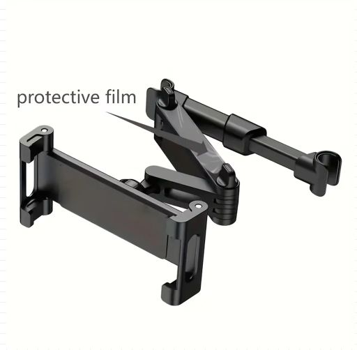 Telescopic Car Headrest Phone & Tablet Holder – 360° Rotating Back Seat Stand