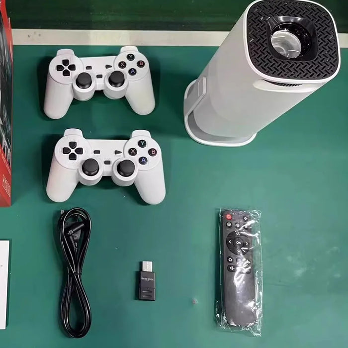 4K ULTRA HD Game Console & Projector – 3800 Games + 2 Wireless Controllers for Ultimate Gaming Fun!