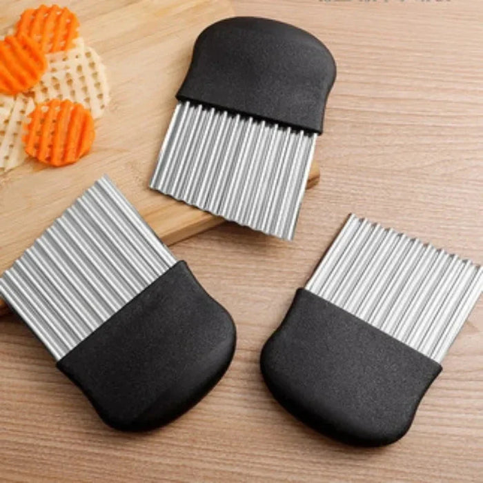 Stainless Steel Crinkle Cutter – Wavy Knife for Chips, Veggies & Fries