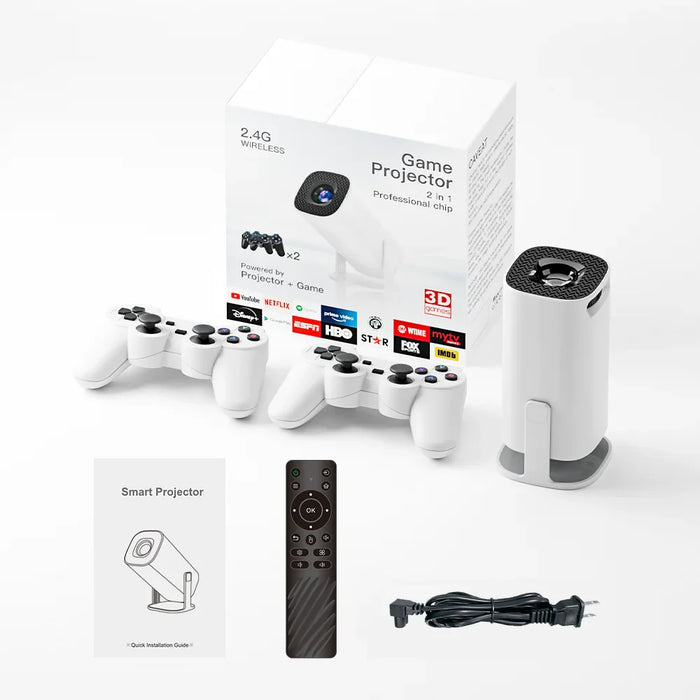 4K ULTRA HD Game Console & Projector – 3800 Games + 2 Wireless Controllers for Ultimate Gaming Fun!