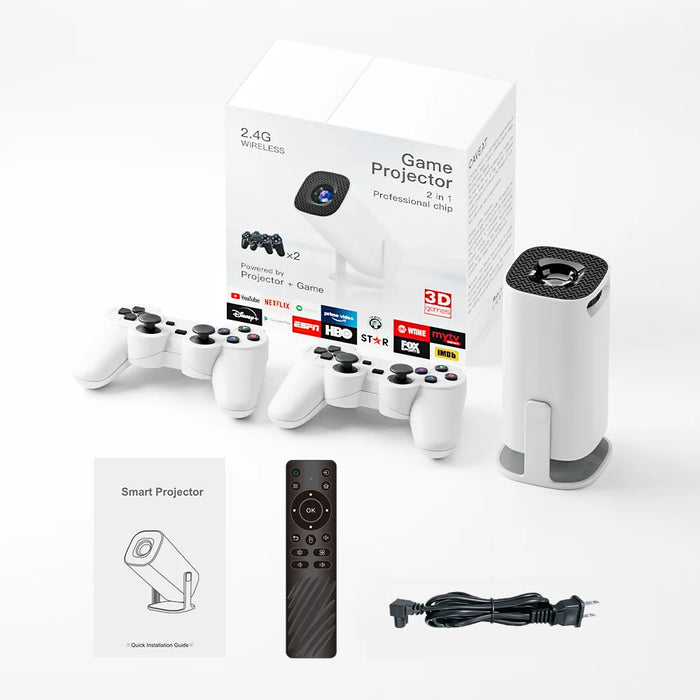 4K ULTRA HD Game Console & Projector – 3800 Games + 2 Wireless Controllers for Ultimate Gaming Fun!