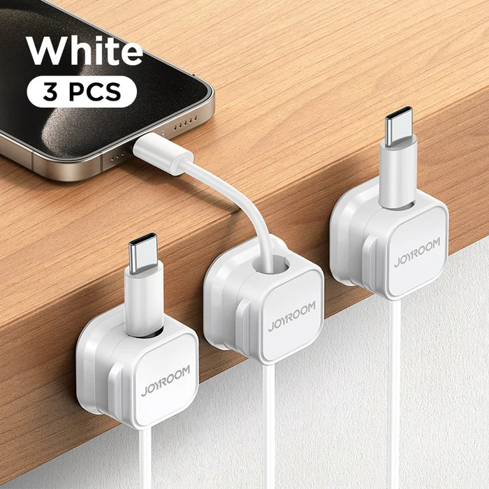 Magnetic Cable Clips – Smooth Adjustable Cord Organizer for Desk & More
