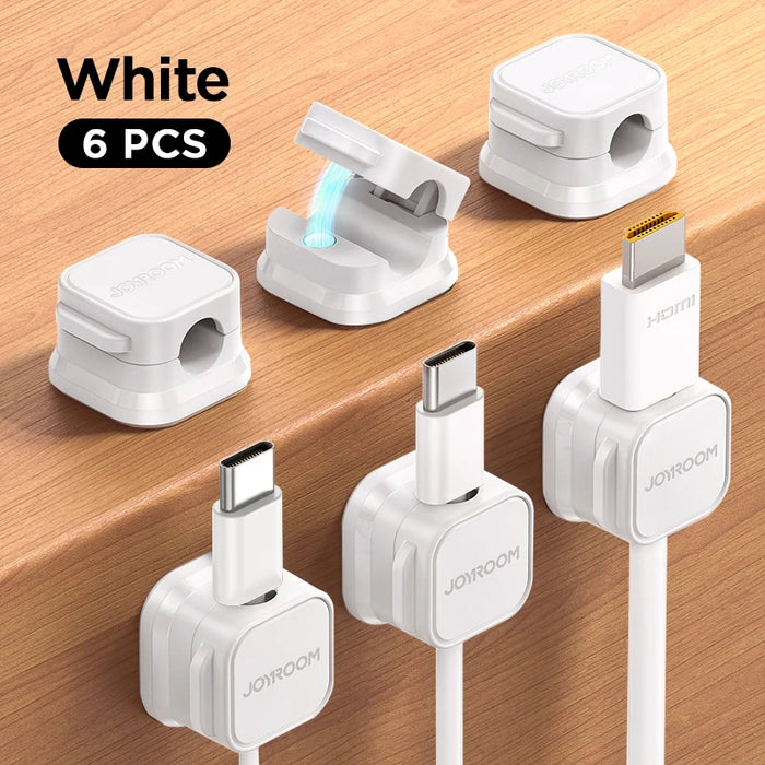 Magnetic Cable Clips – Smooth Adjustable Cord Organizer for Desk & More
